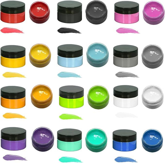 Chalk Paste Chalk Paste for Silk Screen Stencils .Screen Printing Ink ，Pigment for Wood, T-Shirts, Fabric, Chalkboard DIY Home Decor (12 Bottles)