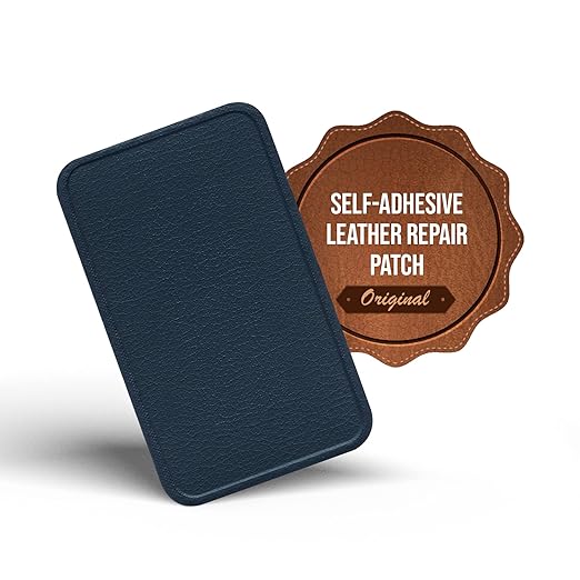MastaPlasta Premium Leather Repair Patch - Navy 4" x 2.4" (10 x 6 cm). Your Instant Stick-On Upholstery-Quality Leather Repair Kit for Couches, Car Interiors, Bags & DIY