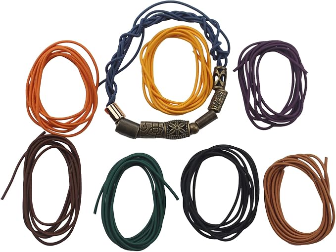 8 pcs Elastic Bands for TN Traveler Notebook,8.8 Yard Elastic Rubber Cords with 8 Decorative Toggles DIY Repair Kit for Refillable Leather Traveler's Journal