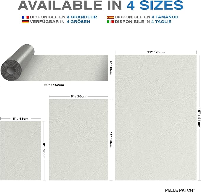 Leather and Vinyl Repair Kit - 25 Colors Available - Original 11x16 - White