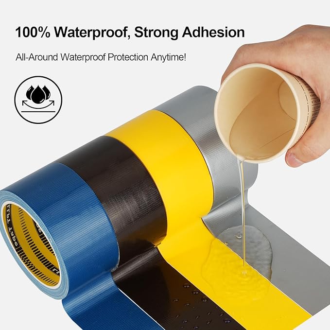 LLPT Duct Tape Premium Grade 2.36 Inches x 108 Feet x 11 Mil Easy Tear Residue Free Strong Adhesive Color Yellow (DT247)