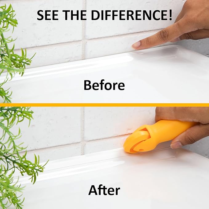 InstaTrim The Original Flexible Trim - 50ft White 3/4" Wide Caulk Tape - Adhesive Trim Sealant with Many Uses Including Bathtubs, Sinks, Counters, Floors, Windows, Doors and More - Made in USA