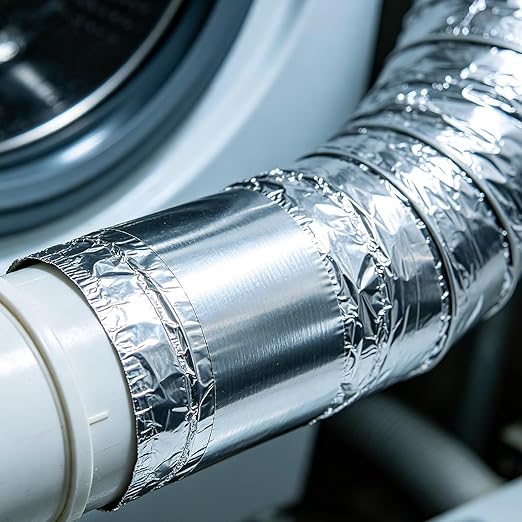 Aluminum Foil Tape,3.2mil Thick, 4 Inch Wide x 55 Yards (165ft), Heavy Duty Waterproof & High Temperature Resistant, for HVAC Duct Sealing, Metal Repair & Insulation