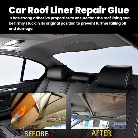 Car Headliner Adhesive,Headliner Repair Glue,Upholstery Glue for Cars,Car Roof Liner Quick Repair Adhesive Glue,Car Roof Fabric Adhesive, Suitable for Automotive interiors, Fabric, Leather(100ml)