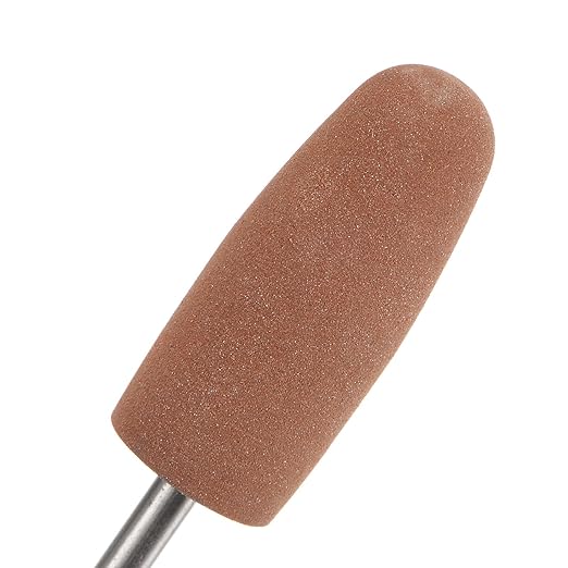 uxcell 6pcs 400 Grits Abrasive Mounted Stone 2.35mm Shank 2/5"(10mm) Dia Conical Heads Stone Grinding and Polishing Wheels for Nail Polishing