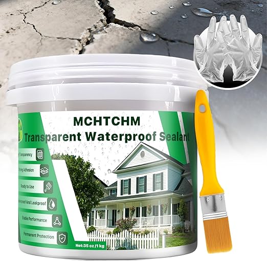 Transparent Waterproof Coating 35oz,Invisible Water-Proof Agent Transparent Repairing Leak Waterproof Sealant Roofs, Walls, Bathroom, Shower, Window Sills