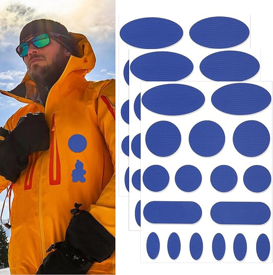 Waterproof Self-Adhesive Fabric Repair Tape - Tent Repair Kit,51pcs Nylon Fabric Patches for Tent, Jacket, Clothes, Puffer Down Jacket,Sleeping Bag, Outdoor Gear Tenacious Repairs Tape, Royal Blue