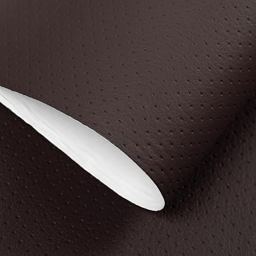 17x79 Inch Perforated Leather Repair Patch, Strong Adhesion Breathable Self-Adhesive Repair Tape Car Seat Repair Kit for Furniture, Chairs, Sofa (Dark Brown)