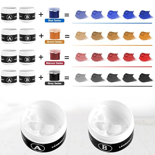 LANBOKIT Tile & Fiberglass Tub Repair Kit(Color Matching), Porcelain Sink Repair Kit, Countertop Repair Kit for Granite, Marble, Quartz, Ceramic & Shower Repair Kit for Chips, Cracks, Scratches, Holes