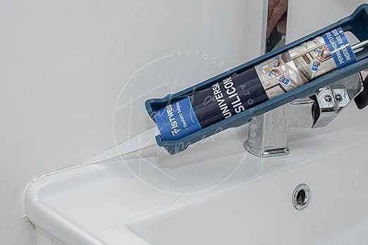 CANOPUS Universal Silicone, White, 3-Pack Waterproof Kitchen & Bathroom Acetoxy Silicone Sealant, Suitable for Indoor and Outdoor Waterproofing and Bonding Applications, Shower Sealant