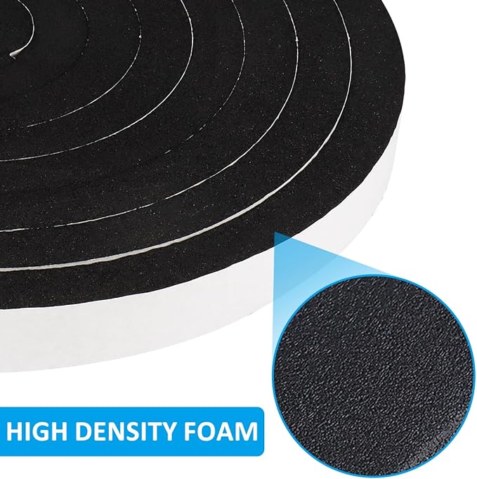 DGSL Foam Insulation Tape, 1In x 3/8In x 16.5Ft Weather Stripping Door Seal Strip for Doors and Windows,Sliding Door,Sound Proof Soundproofing Door Seal,Weatherstrip,Air Conditioning Seal Strip