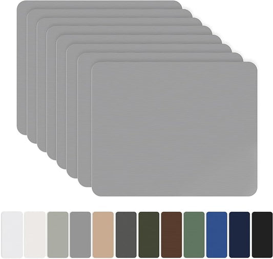 OAZ 8 Pieces 7.87 x 5.9 inch Nylon Repair Patches Nylon Fabric Patch Self-Adhesive Fabric Repair Tape Waterproof Lightweight Outdoor Gear Patch Kit for Down Jacket Clothing Tent Bag (Gray)