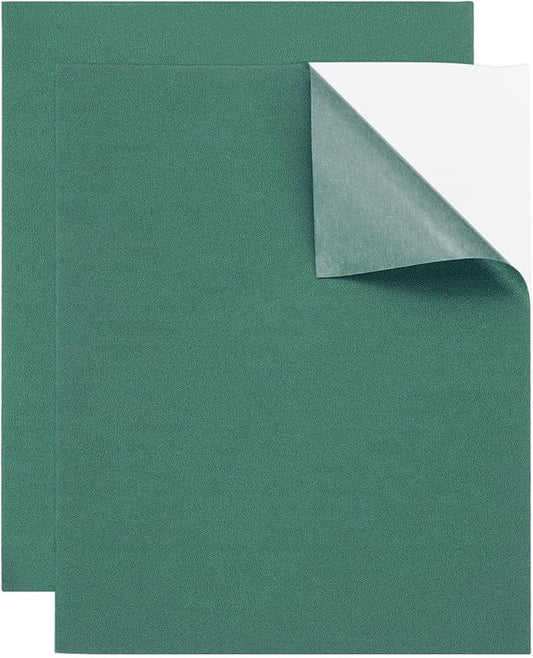 MECCANIXITY 2 Pcs Leather Repair Patch 8"x10" Self-Adhesive Leather Vinyl Repair Tape Kit for Furniture Couches Sofa Chair Car Boat Seats Jackets, Green