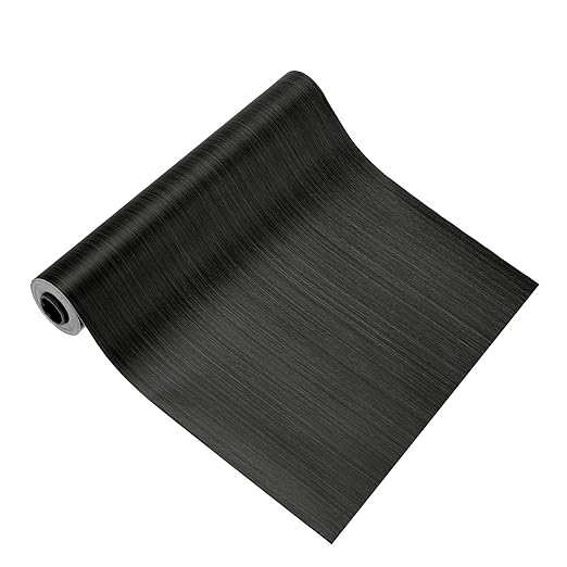 PATIKIL Wood Grain Tape 12" x 32 ft, Self-Adhesive Wood Texture Repair Tape Realistic Wooden Effect Patch for Furniture Cabinets Floor Walls, Black Wood Grain