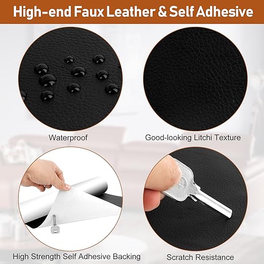 Leather Repair Patch, ILFYCOTO 17X60 Inch Self Adhesive Vinyl Repair Patch Kit, Leather Patches for Furniture, Couches, Car Seats, Cabinets, Wall, Handbags - Ivory