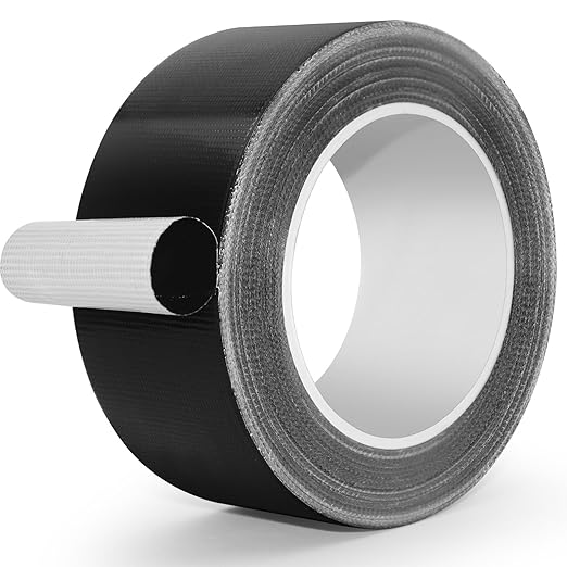 Black Duct Tape, 2 Inches x 32 Yards, Heavy Duty, Strong Adhesive Duct Tape, Easy-Tear by Hand, Residue-Free, Waterproof for Home Repairs, Fixed Carpet Edge, DIY Projects