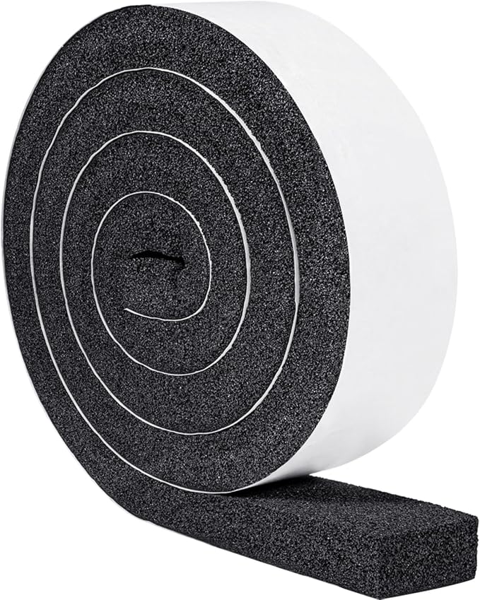 Yotache Open Cell Foam Air Conditioner Weather-Strip Seal Tape 2"x1", Thick Adhesive with High Resilience Foam Cushion Strip, 6.5 Feet Long