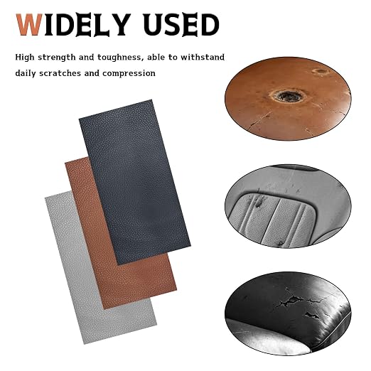 Brown Self-Adhesive Leather Repair Patch Tape Kit, 8 x 4 Inch Waterproof & Scratch-Resistant Leather Patches for Car Seat, Furniture, Couch, Sofa, Office Chair, Vinyl Repair Tape Kit