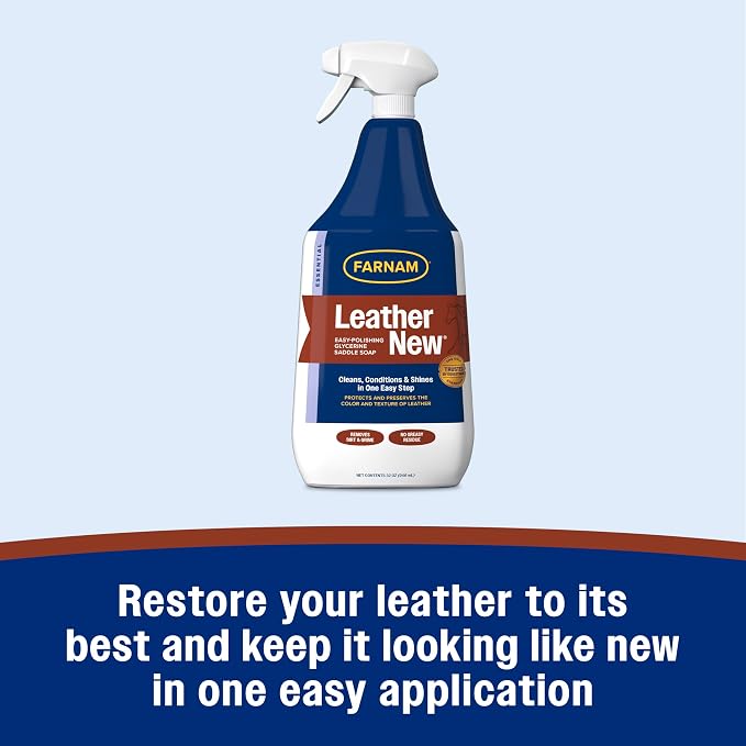 Farnam Leather New Easy-Polishing Glycerine Saddle Soap and Leather Cleaner, 32 oz