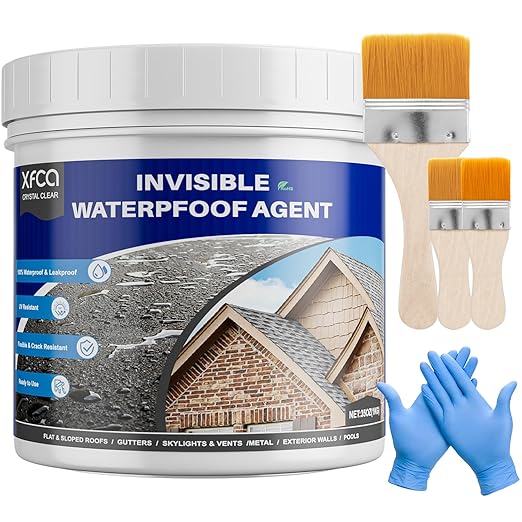 Transparent Waterproof Sealant,35oz Clear Transparent Waterproof Coating,Liquid Invisible Water Proof Agent for Roofs Walls,Garden,Bathroom,Kitchen Indoor & Outdoor Water Proof Sealant