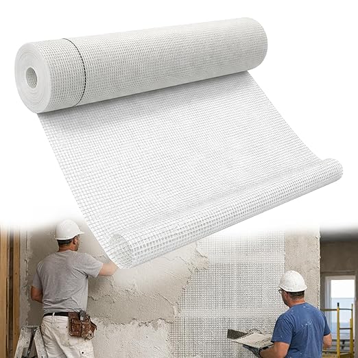 Fiberglass Mesh Roll for Stucco & Wall Repair –39 in, 107.6 Sq.Ft. Coverage,160g/㎡ Alkali Resistant Fibreglass Reinforcing Mesh, Non-Adhesive Fiber Patch for Plaster, Render, Tile,Gypsum Walls.
