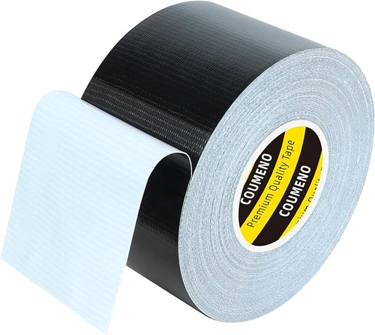 Heavy Duty Single Side Duct Tape,2in x 66FT,Strong Adhesive High Strength,Versatile Mesh Adhesive Tape for Easy Sealing, Repairing and Bonding Indoors and Outdoors,Black