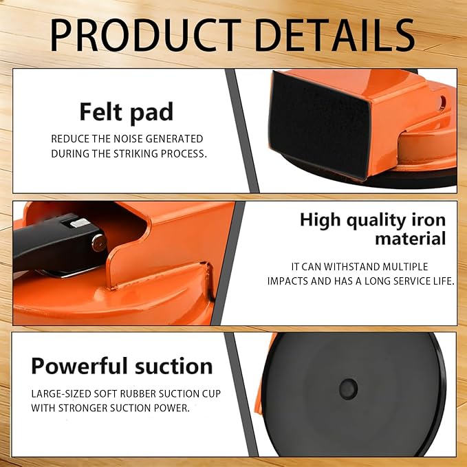 Floor Gap Fixer Tool, Newly Laminate Floor Gap Repair Tool, Enhanced Vacuum Suction Cup, Floor Suction Cup Tool for Gaps, Vinyl, Wood & Tile Flooring (Orange)
