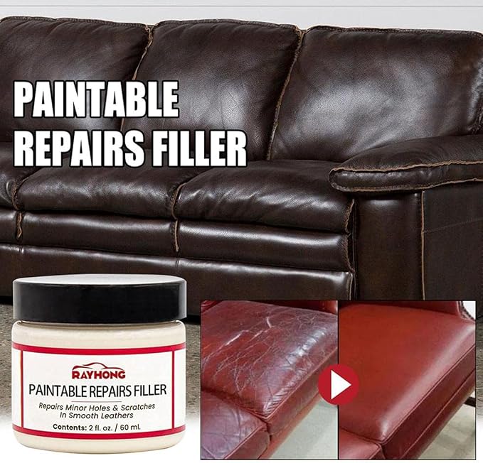 Alkyne Leather Filler,Leather Filling Paste,New Car Leather Filler Repair Cream,Leather Color Restorer Conditioner for Filling or Repairing Holes Scratches (3pcs)