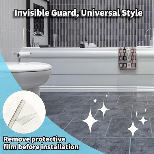 2Pack Shower Splash Guard for Bathtub,Walk in Shower Water Guard Made of Acrylic,Designed to Keep Water in Shower and to Seal Tub Corner, Shower Corner, and Bathroom Sink (Clear)