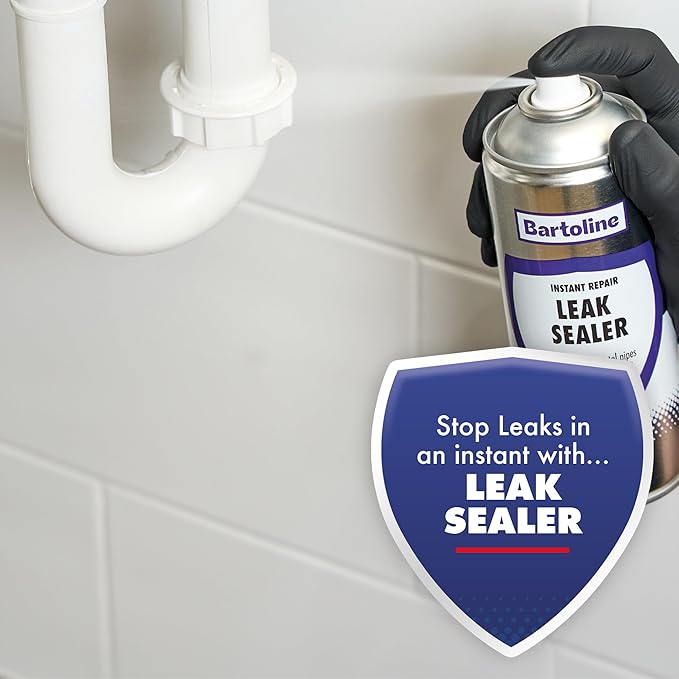 Bartoline Leak Sealer Spray,White 13.5 oz - Waterproof Sealant for Roofs, Gutters, Pipes, Cracks & Outdoor Repairs Durable & Overpaintable - 400 ml