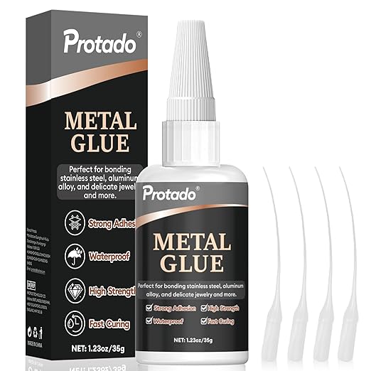 Metal Glue, 35g Heavy Duty Super Strong Clear Glue, Waterproof Heat Resistant Adhesive for Metal Bonding, Repair, Steel, Aluminum, Iron, Copper, Auto Parts, DlY Kits