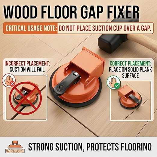 HUBAI Floor Gap Fixer Tool, Heavy Duty Laminate Floor Suction Cup Repair Tool, for Laminate, Wood, Tile, Vinyl Floor Gap Repair Tool - Durable, Compact, & Efficient Flooring Tools (Yellow)