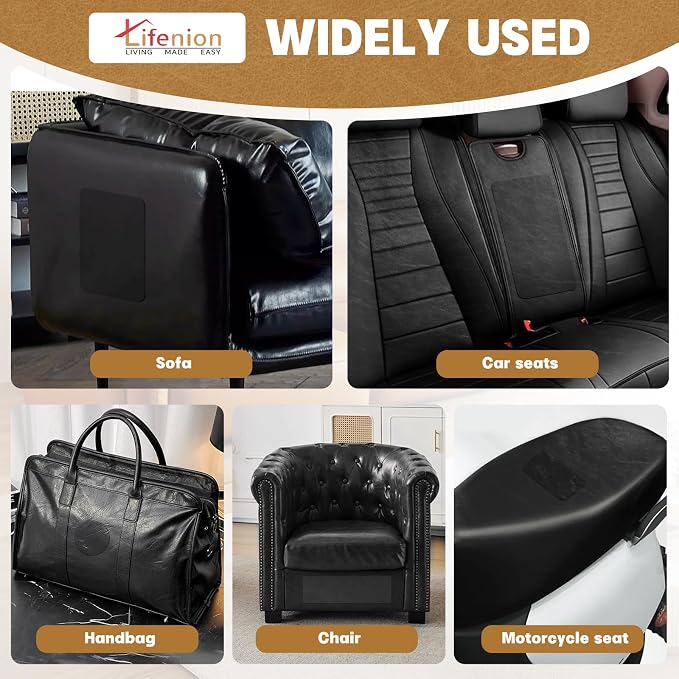 Leather Repair Patch, 17X158 Inch Self Adhesive Leather Repair Tape, Large Vinyl Patch Kit for Couches, Sofa, Furniture, Car Seats, Office Chairs, Cabinets, Handbags（Dark Brown, 17X158 Inch）