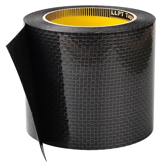 LLPT Underbelly Tape 4” x 50 Ft 1 Roll RV Underbelly Material Waterproof Fabric Heavy Duty Adhesive Braided Repair Patch Tape for Belly Cuts Tears of RV Mobile Home Camper Trailer (RUT45001)