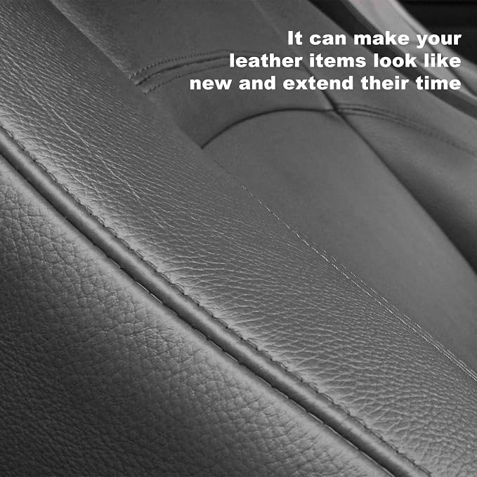 2 PCS PU Leather Patch for Car Seat Repair, 8 × 4 Inch Waterproof Auto Upholstery Cuttable Patches, Self-Adhesive Seat Leather Tape Portable Repair Kit for Vehicles (Gray)