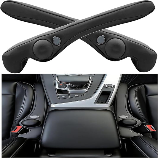 Inflatable Car Seat Gap Filler, Air Bladder Leak Proof Plug for Car Seat Cracks, Universal Fit Easy Installation to Prevent Items from Falling - No Tools Required, Back Seat Safe Black