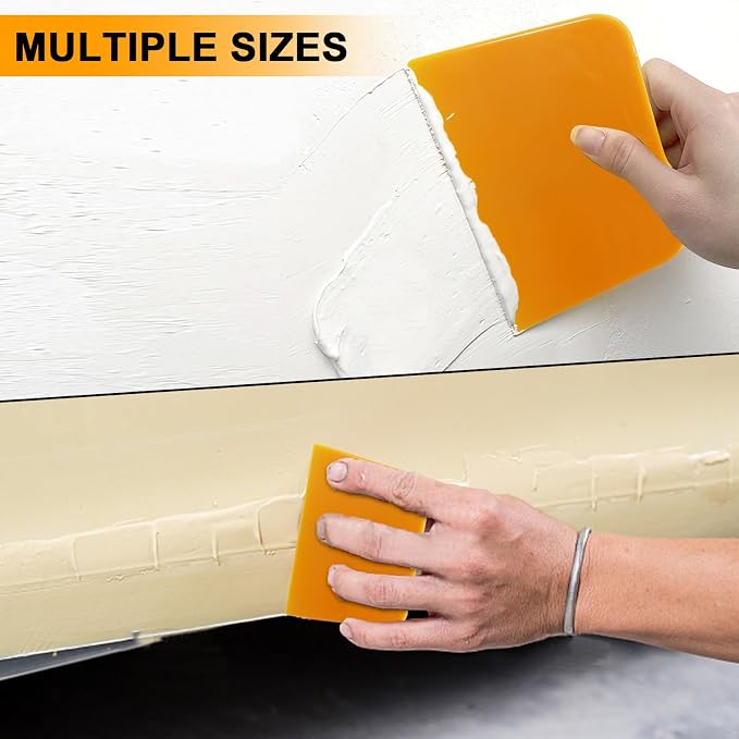 Body Filler Spreaders, Plastic Spreader,4, 5, 6 Inch Reusable Automotive Body Fillers Hard for Applying Fillers, Putties, Glazes, Caulks and Paint (9)