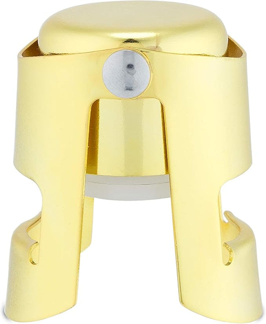 True Fizz Champagne Stoppers for Bottles, Sparkling Wine Stopper, Wine Accessories Kitchen Accessory, Gold Set of 1
