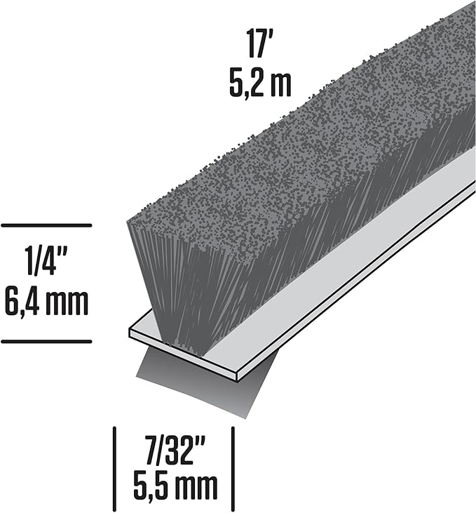 M-D Building Products, Gray 04267 M-D Epdm Adhesive Weather-Strip, 1/4 in W X 17 Ft L X 7/32 in H, 1 Pack