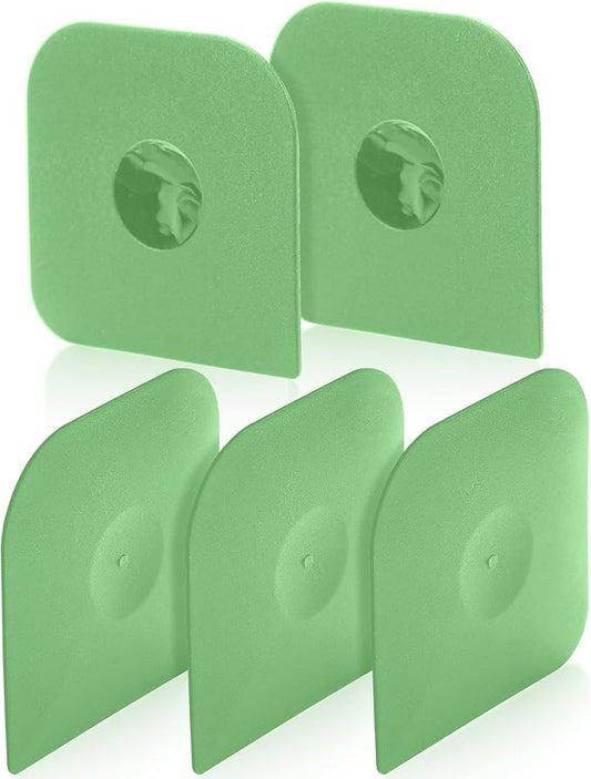 Herda Pan Scraper Pot Scraper Plastic Kitchen Scraper Tool, 5pcs Food Scraper Dish Scraper Hard Nylon Platic Cleaning Scraper Tool for Kitchen Pan, Pot, Cast Iron (Green)