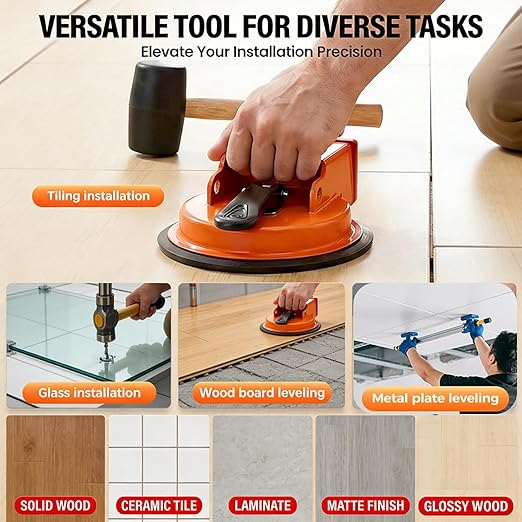 Floor Gap Fixer Tool, Heavy-Duty Laminate Floor Gap Repair Kit, Hardwood Floor Gap Filler, Vinyl Floor Scratch Repair Tool for Home Flooring Restoration (Orange+Silver)