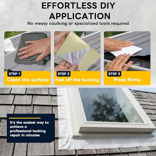 Waterproof White Butyl RV Roof Sealant Tape 4" x10', 40 mil Thick Patch | Reinforced Long-Lasting Repair Leaks, Heat/Weather Resistant for RVs, Roofs, Window, Boats, Vinyl Siding, Gutters, Walls