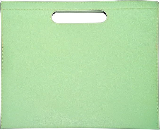 PATIKIL Leather Folder, 13.3x12.6 Magnetic Leather Document Holder File Folder PU Pouch Bag Portfolio File Organizer Handbag Personal Envelope Waterproof for Traveling Men Gift, Green