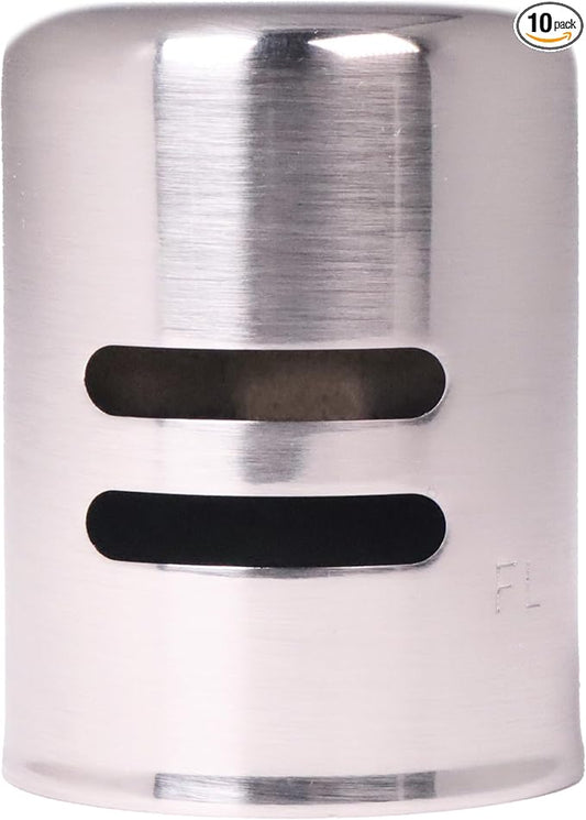 Westbrass D201-10-20 1-5/8" x 2-1/4" Solid Brass Air Gap Cap Only, Non-Skirted, Stainless Steel (10-Pack)