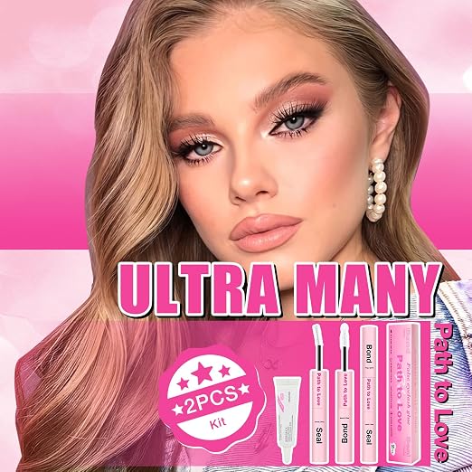 Professional Lash Cluster Glue Kit – 150H Strong Hold Bond & Seal Waterproof Eyelash Glue,Long-Lasting Adhesive for DIY Cluster Lashes,Home Use,Beginners & Pros (White,2-Pack (5ml+5ml+0.24oz)