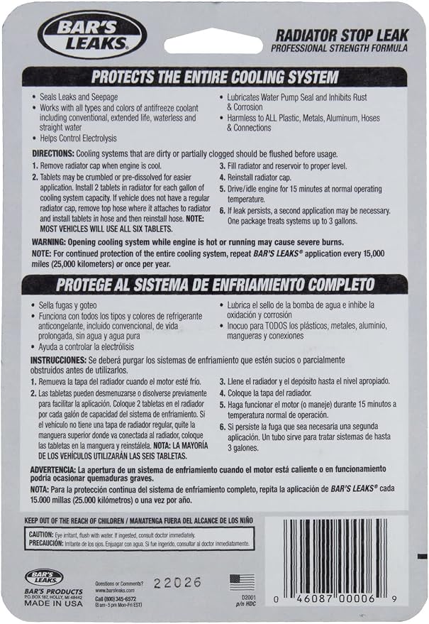 Bar's Leaks HDC-12PK Radiator Stop Leak Tablet - 2.1 oz., (Pack of 12)