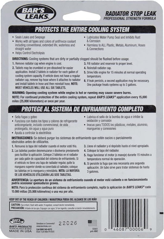 Bar's Leaks HDC-12PK Radiator Stop Leak Tablet - 2.1 oz., (Pack of 12)