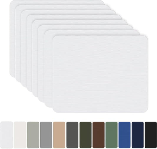 OAZ 8 Pieces 7.87 x 5.9 inch Nylon Repair Patches Nylon Fabric Patch Self-Adhesive Fabric Repair Tape Waterproof Lightweight Outdoor Gear Patch Kit for Down Jacket Clothing Tent Bag (White)