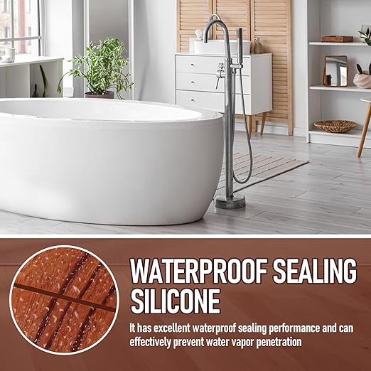 Brown Silicone Caulk, Brown Caulk Water-Resistant Adhesive Perfect Seal for Interior and Exterior Use Reliable and Effective Long-Lasting Protection for Doors Windows Siding Roofing,100g