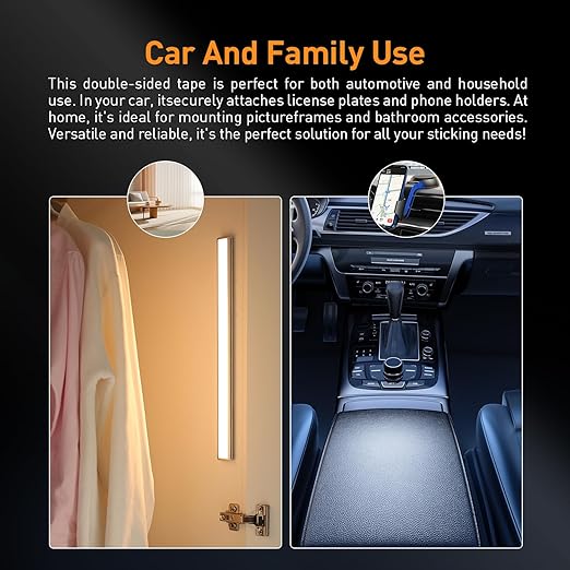 Double Sided Tape Heavy Duty Mounting Tape 1/2" x 18Ft Made of 3M 5925 Strong Adhesive Waterproof Foam Tape Perfect for Automotive Home Office Decor Indoor and Outdoor Walls